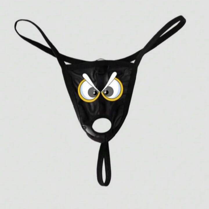 Bonga Boys Men's Mesh Sheer Sexy Eye Print Breathable Elastic Underwear With Circle Decor